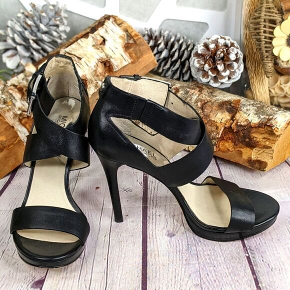 Michael Kors Criss Cross Strappy Heeled Sandal ST14D - Picture 1 of 11